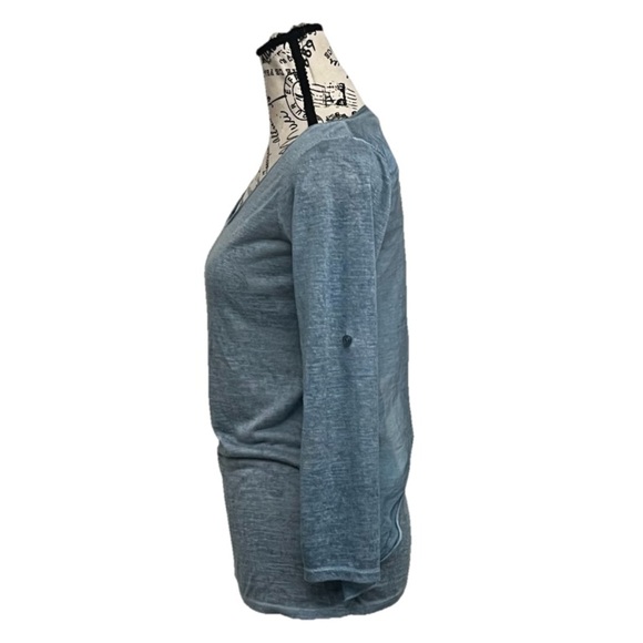 Nina Kendosa Paris Linen Blouse Sheer Beach Boho Quiet Luxury Cottegecore Ballet - Picture 3 of 9